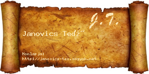 Janovics Teó névjegykártya